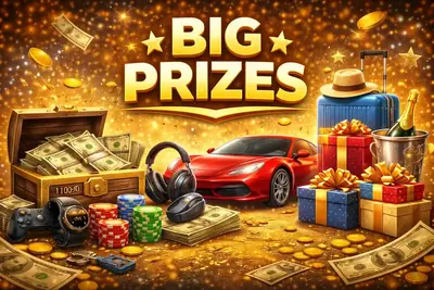 Luxury prizes including sports car cash headphones and vacation packages