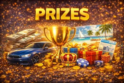 Premium prizes including BMW car golden trophy tropical vacation and cash rewards