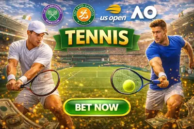 Major tennis tournaments betting including Wimbledon French Open US Open and Australian Open